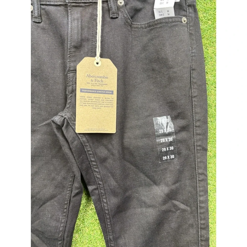 Abercrombie & Fitch Jeans Mens 29x30 Felix Super Slim Fit Stretch Black Denim